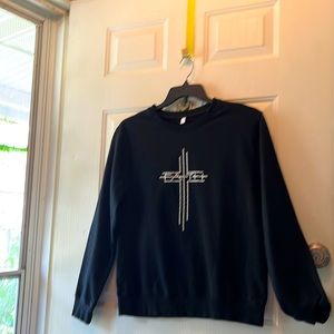 Long sleeve sweatshirt Black with white cross
